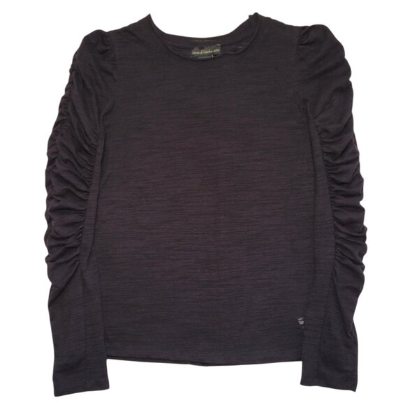 House of Harlow 1960 Tops - House of Harlow 1960 Ruched Long Sleeve Top Burnout Black Small Poetcore